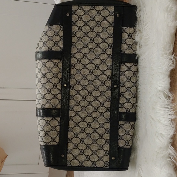 Authentic Vintage Gucci GG Monogram Supreme Duffel Carry on Weekender Travel Bag - Picture 6 of 9